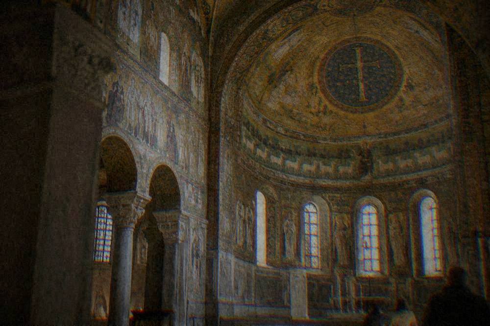 Golden mosaic decoration inside the apse of the Basilica of San Vitale in Ravenna