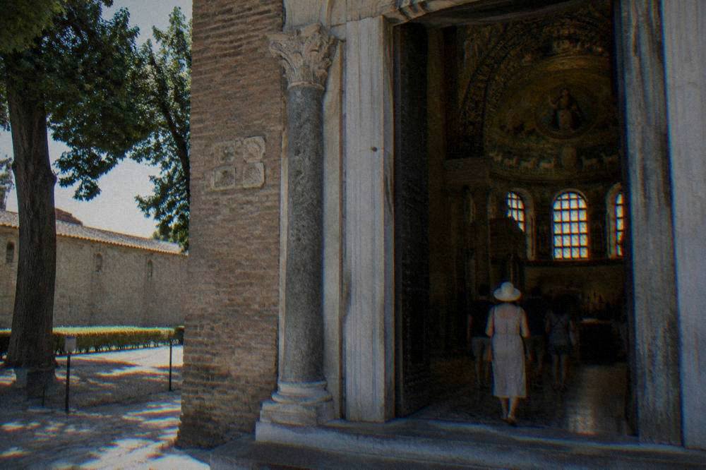 Interior of the Basilica of San Vitale with its mosaic sanctuary