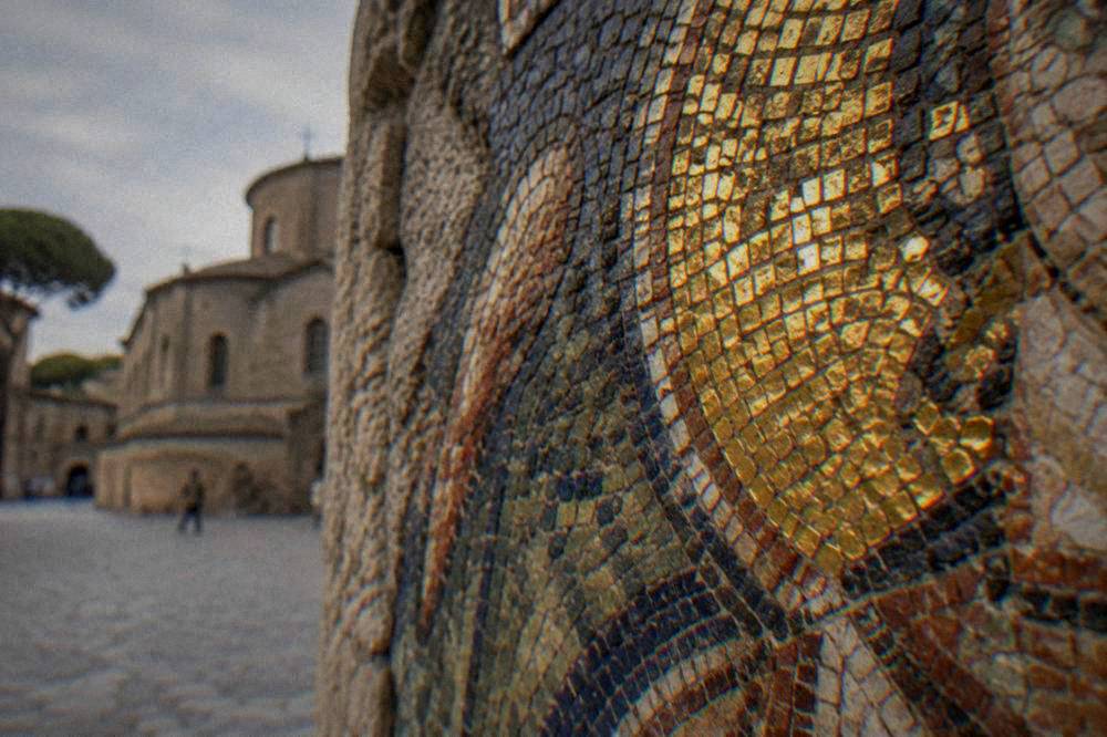 The starry mosaic vault inside the Mausoleum of Galla Placidia